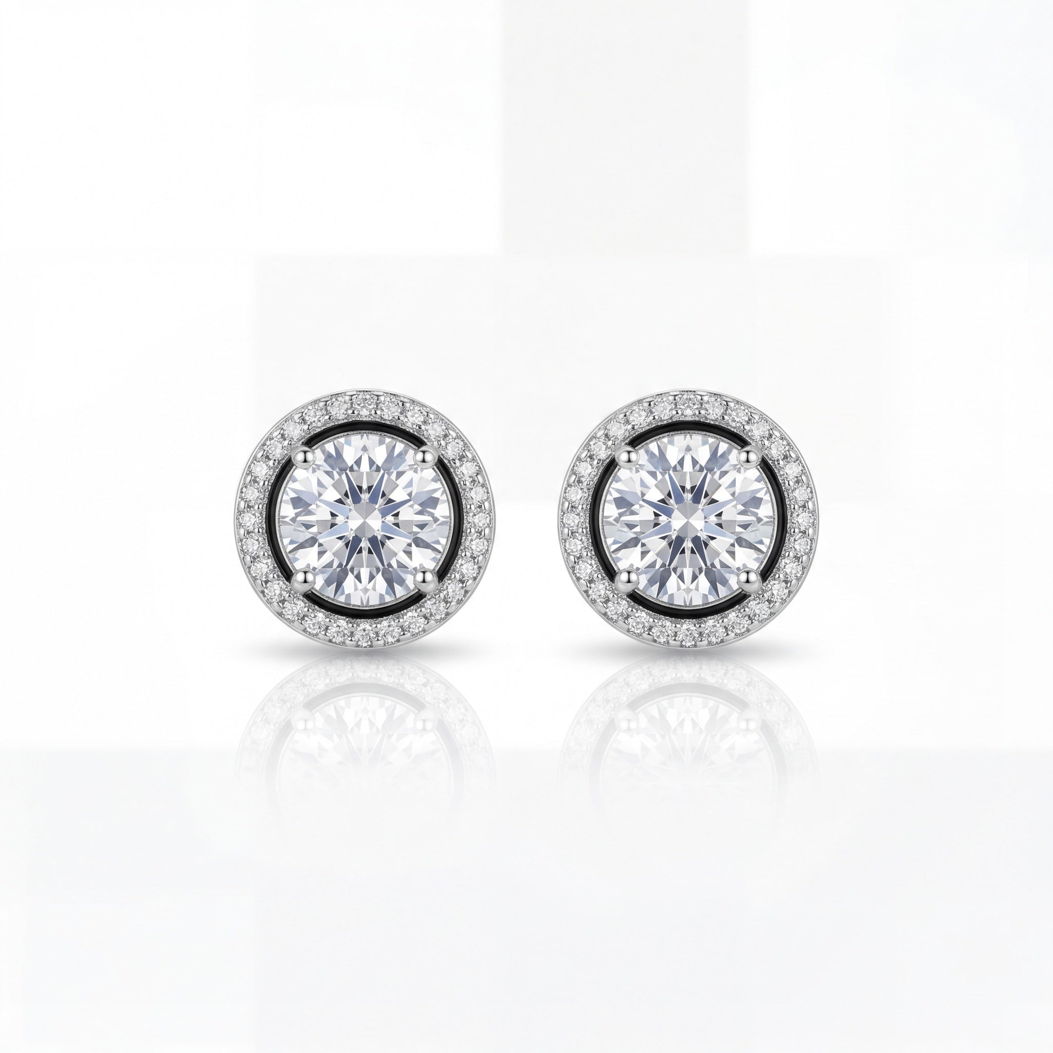 Celestial Solitaire Halo Studs