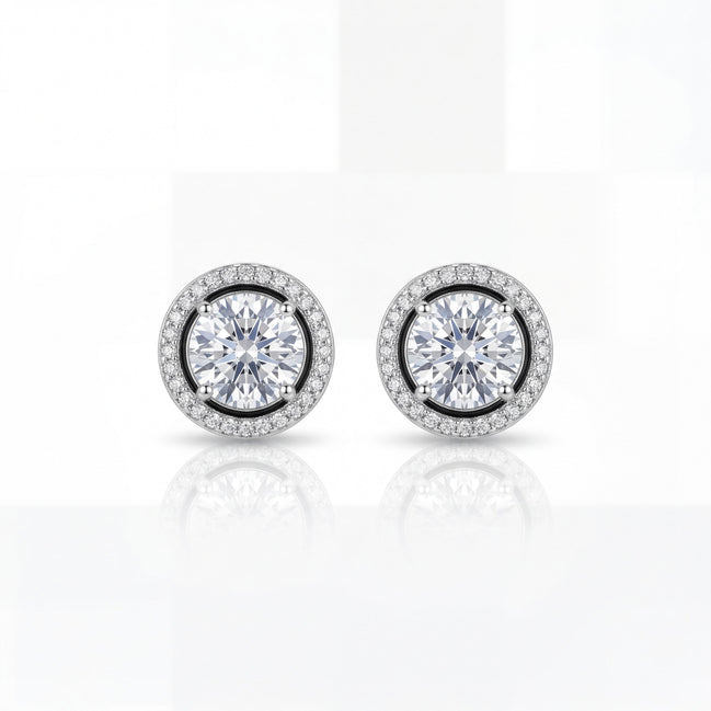 Celestial Solitaire Halo Studs