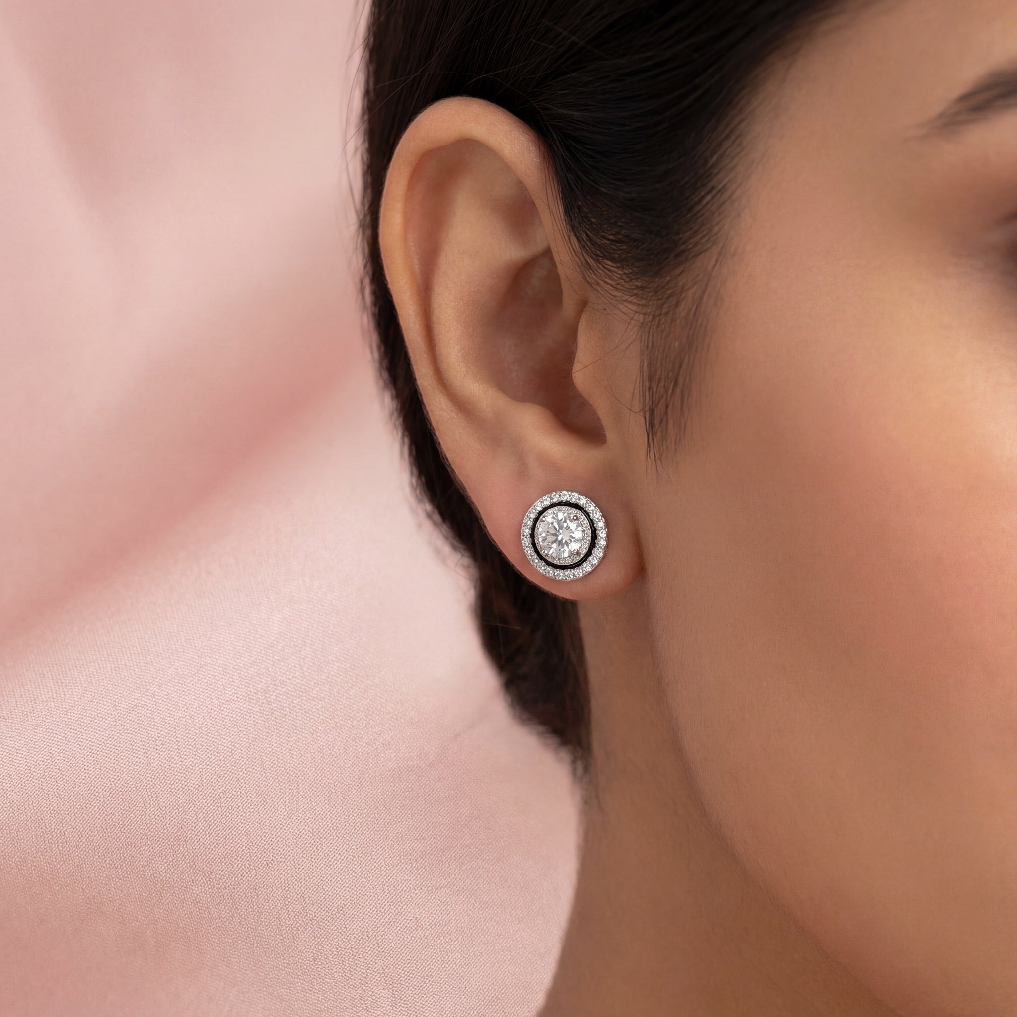 Celestial Solitaire Halo Studs