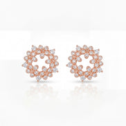 Rose Blossom Diamond Circle Studs
