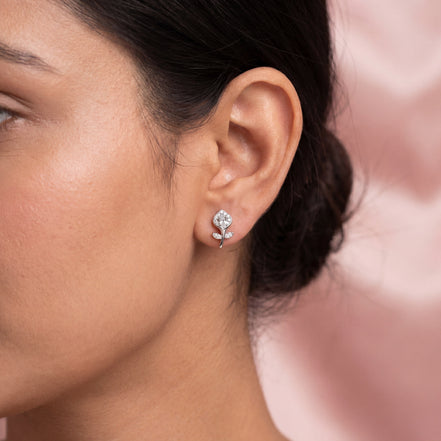 Elegant Bloom Diamond Studs