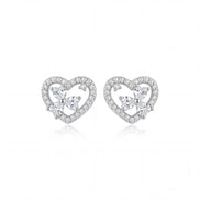 Crystal Heart Petal Studs