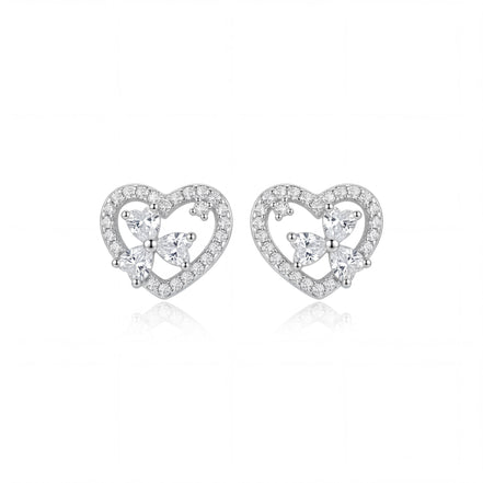 Crystal Heart Petal Studs