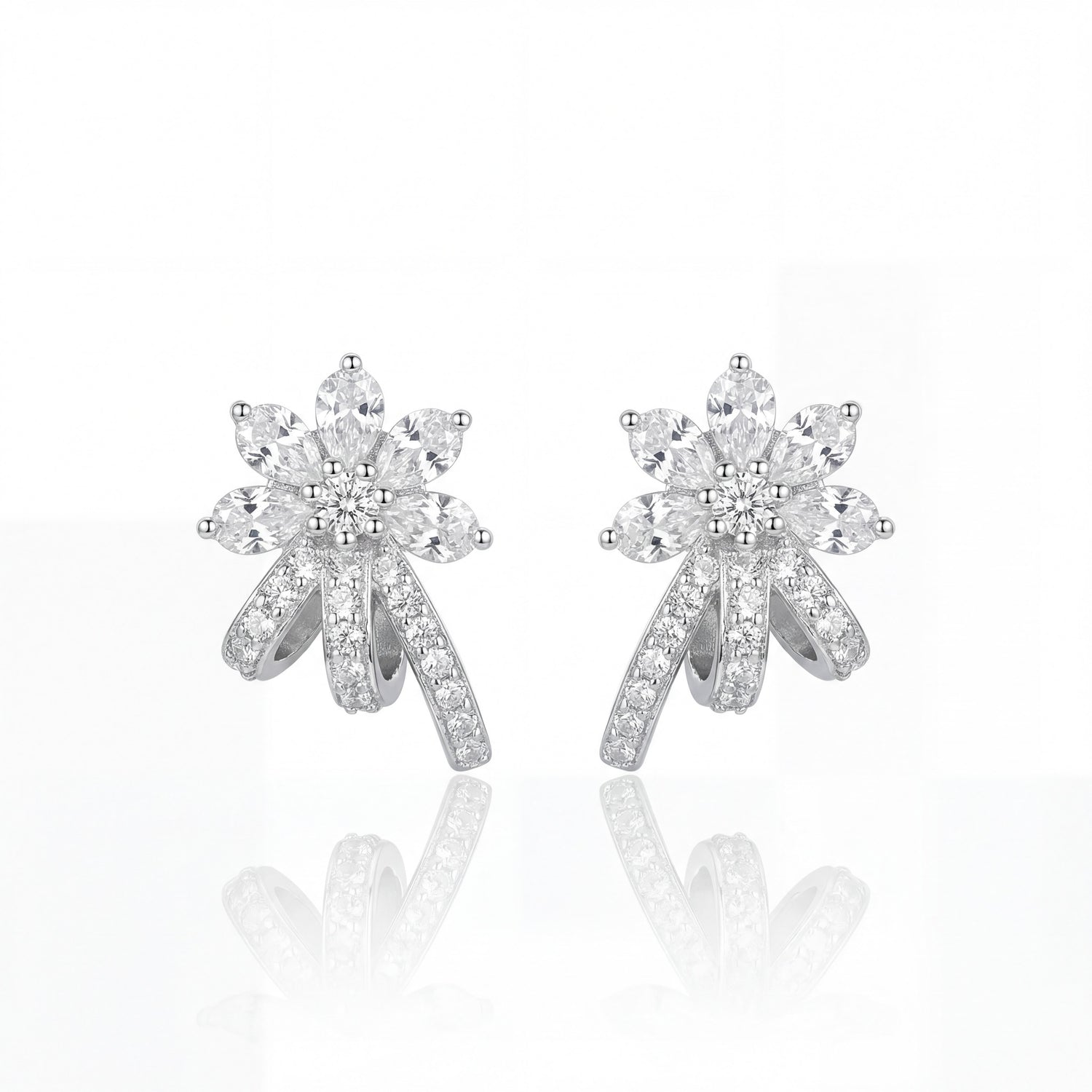 Rose Heart Trinity Studs