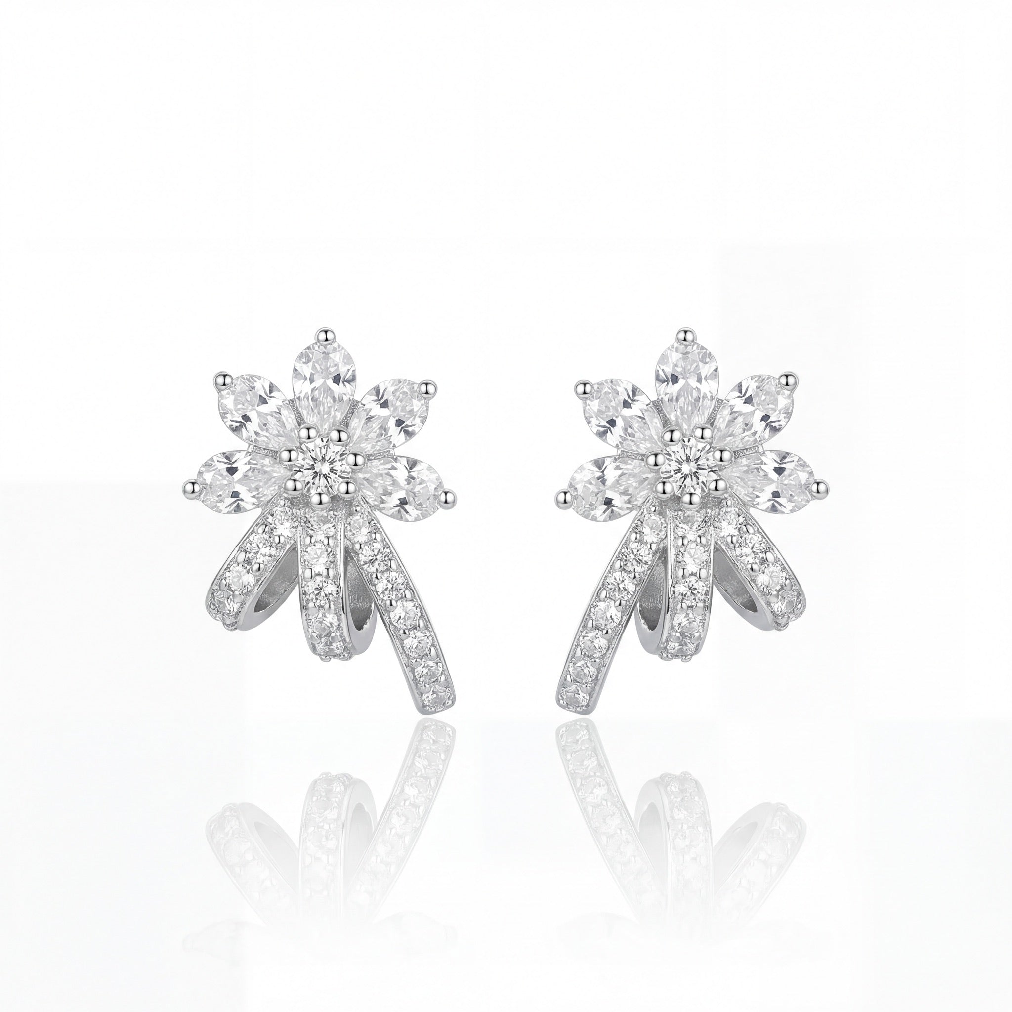 Rose Heart Trinity Studs