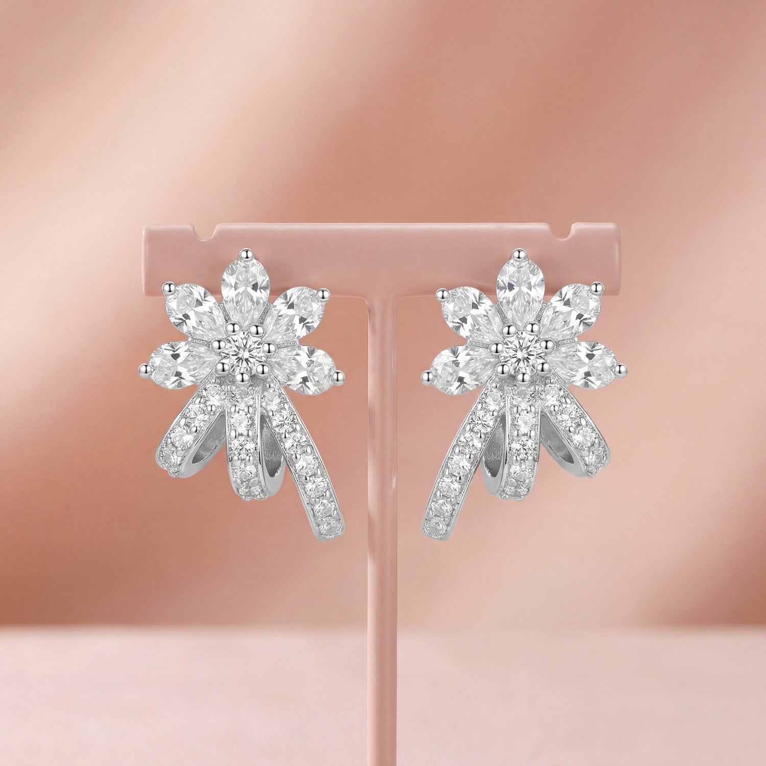 Rose Heart Trinity Studs