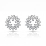 Floral Halo Heart Studs