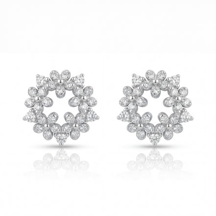 Floral Halo Heart Studs