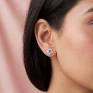 Floral Halo Heart Studs