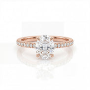 Oval Pavé Solitaire Ring