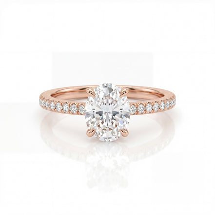 Oval Pavé Solitaire Ring