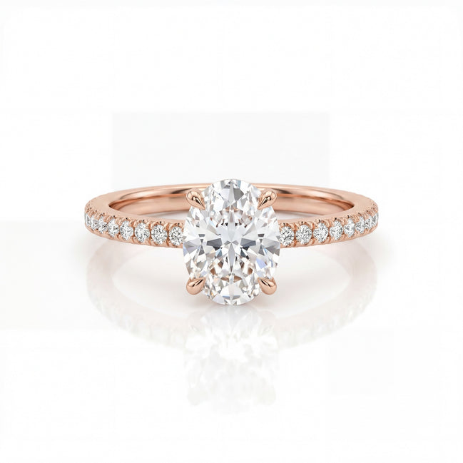 Oval Pavé Solitaire Ring
