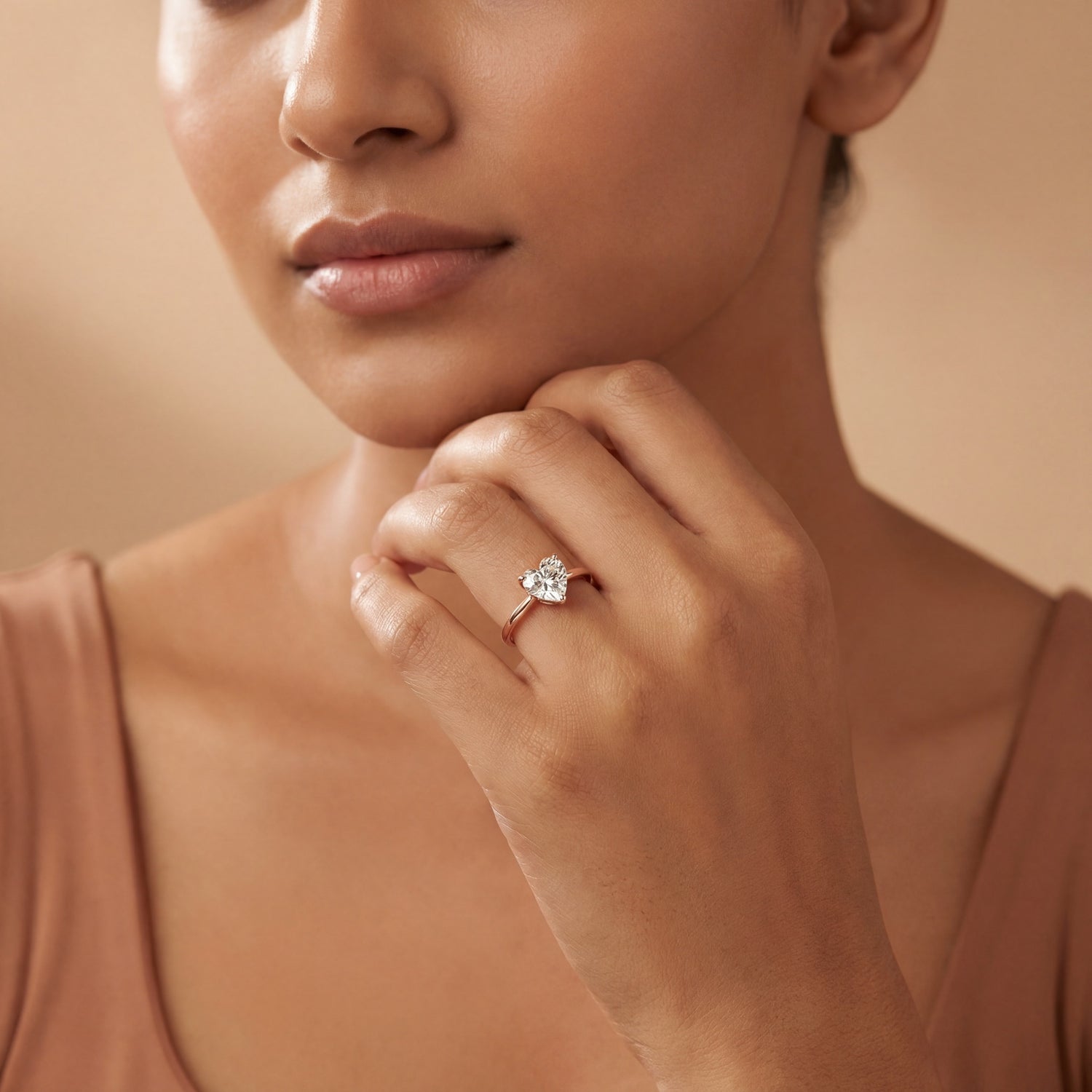 Heart Radiance Solitaire Ring