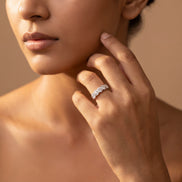 Five Halo Diamond Band Ring