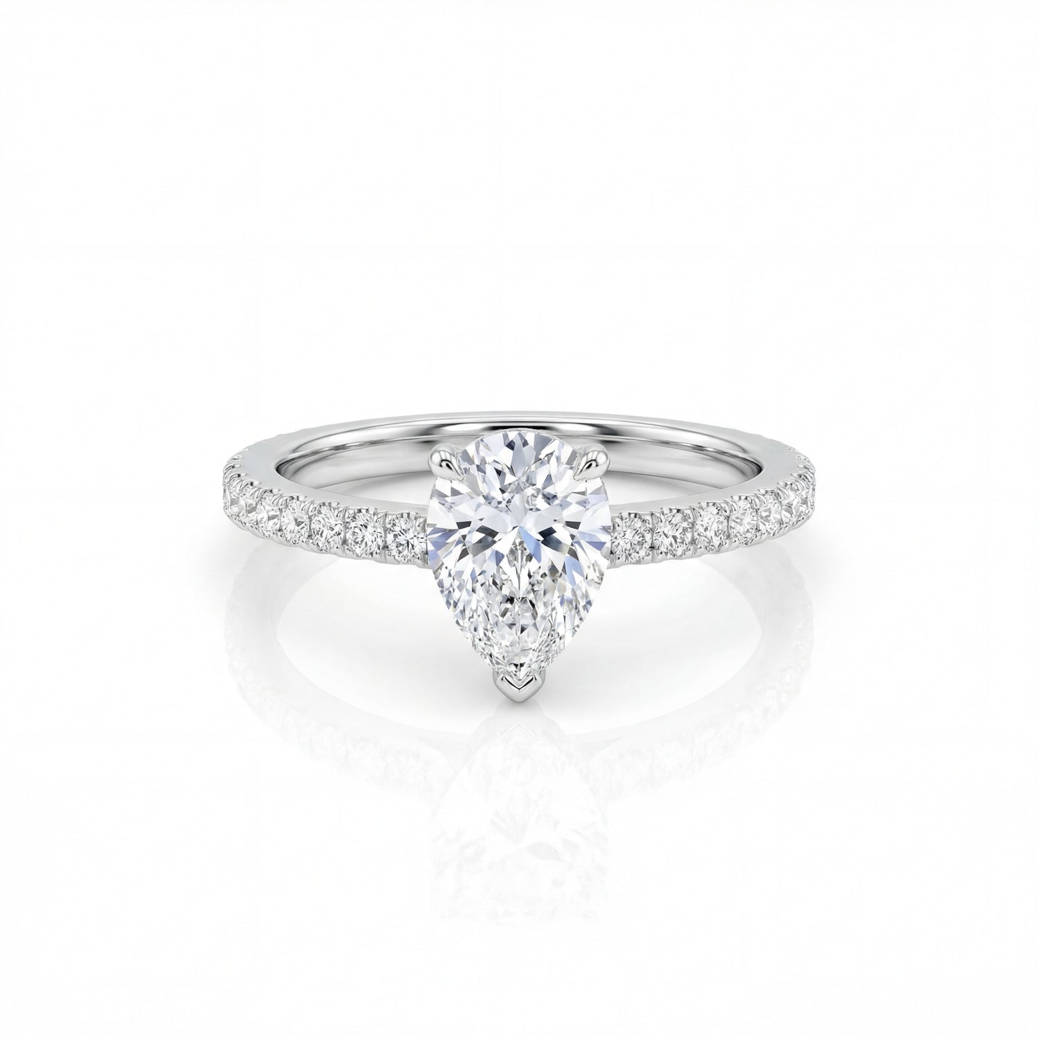 Aurora Pear Solitaire Ring