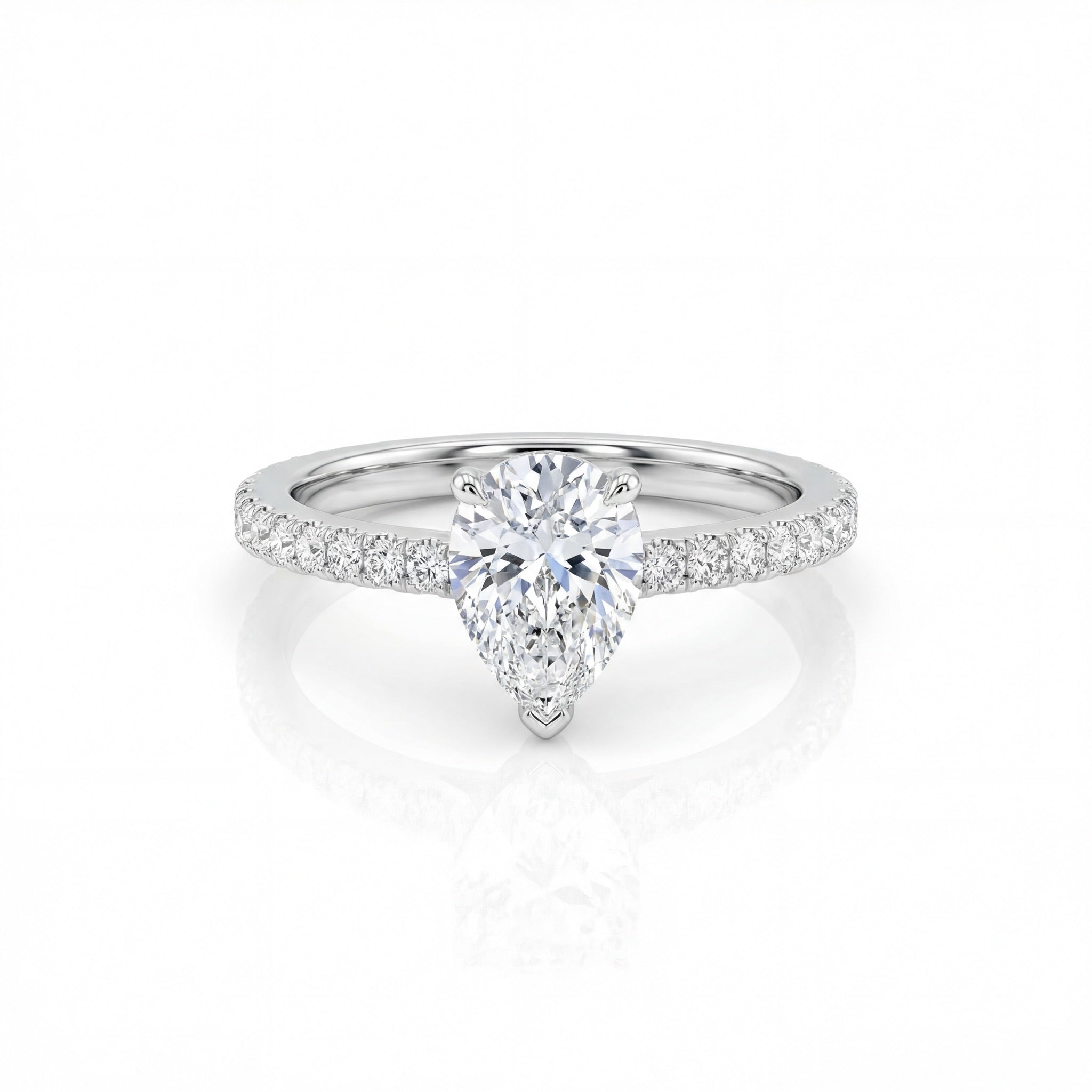 Aurora Pear Solitaire Ring