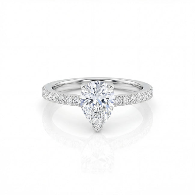 Aurora Pear Solitaire Ring