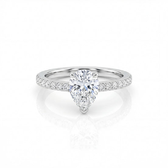 Aurora Pear Solitaire Ring