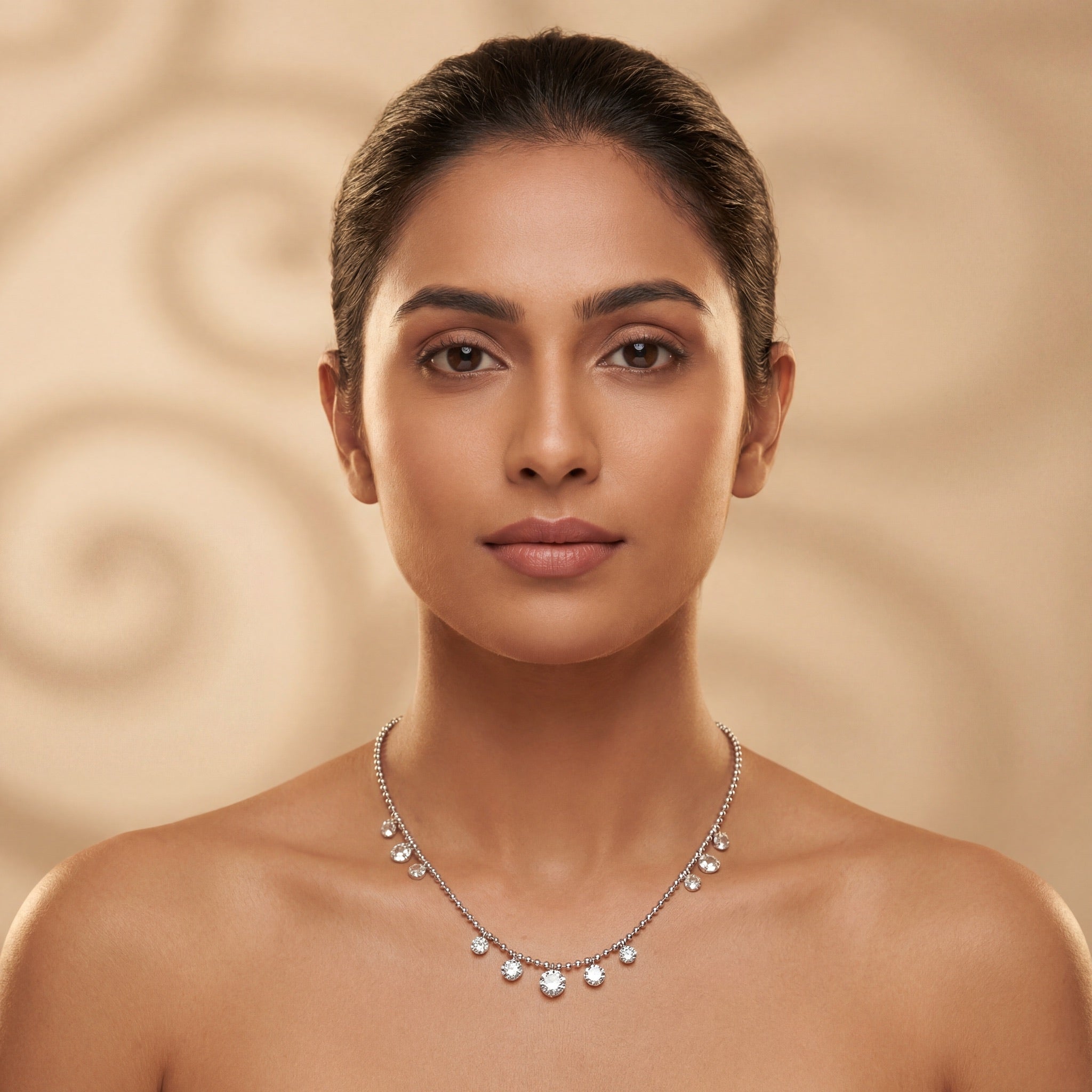 Diamond Drop Charm Necklace