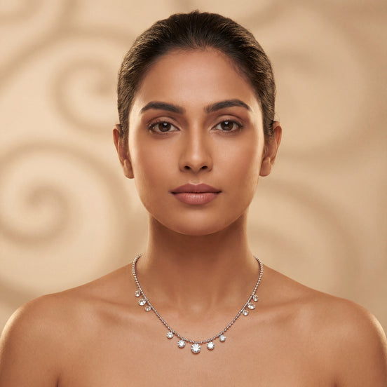 Diamond Drop Charm Necklace