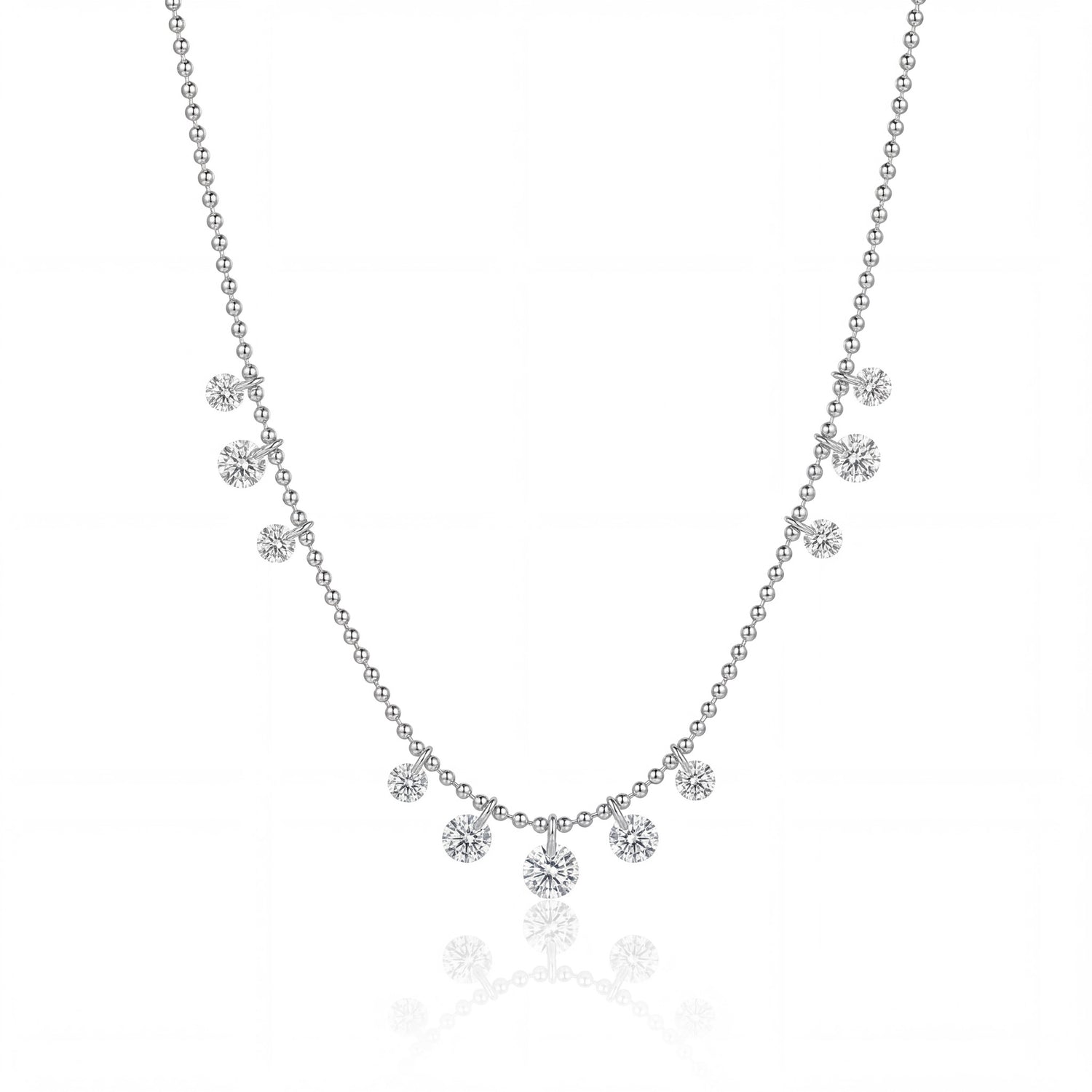 Diamond Drop Charm Necklace