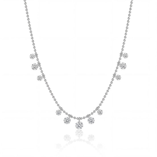 Diamond Drop Charm Necklace