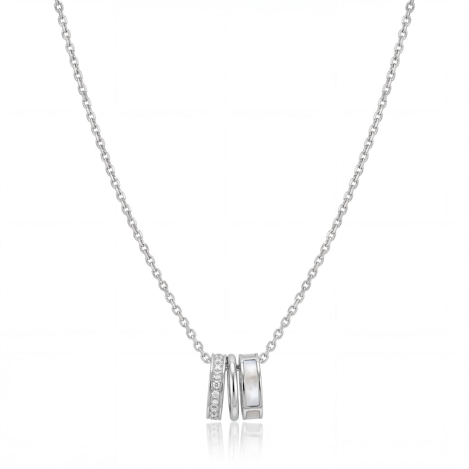 Interlocking Trio Ring Necklace