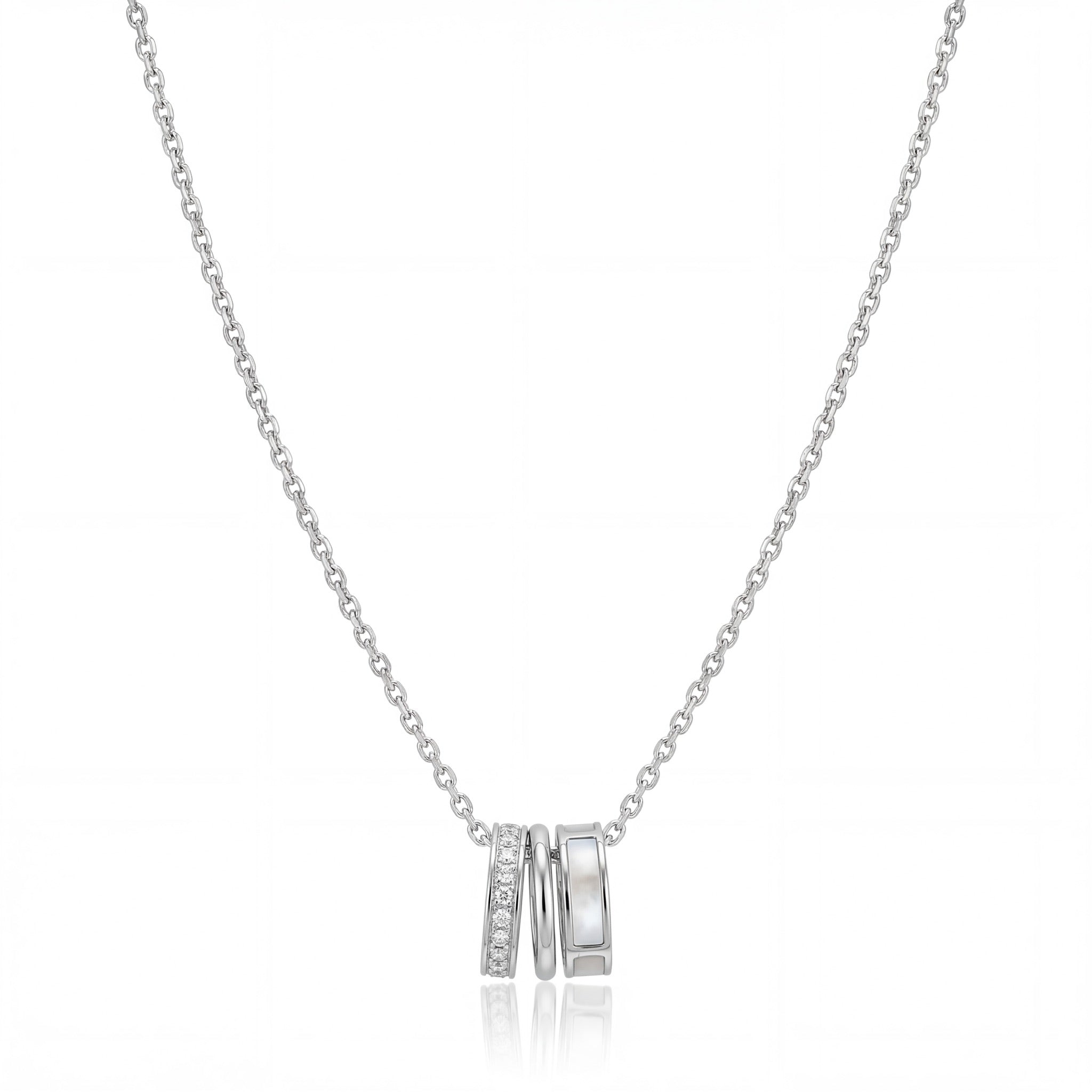 Interlocking Trio Ring Necklace