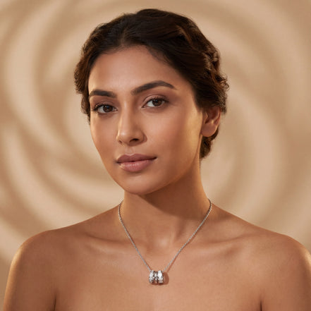 Interlocking Trio Ring Necklace
