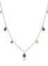 Multicolor Teardrop Station Necklace