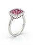 Regal Cushion Ruby Crown Ring