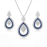 Royal Azure Teardrop Pendant & Earring Set