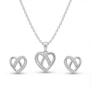 Eternal Heart Pendant & Stud Earring Set