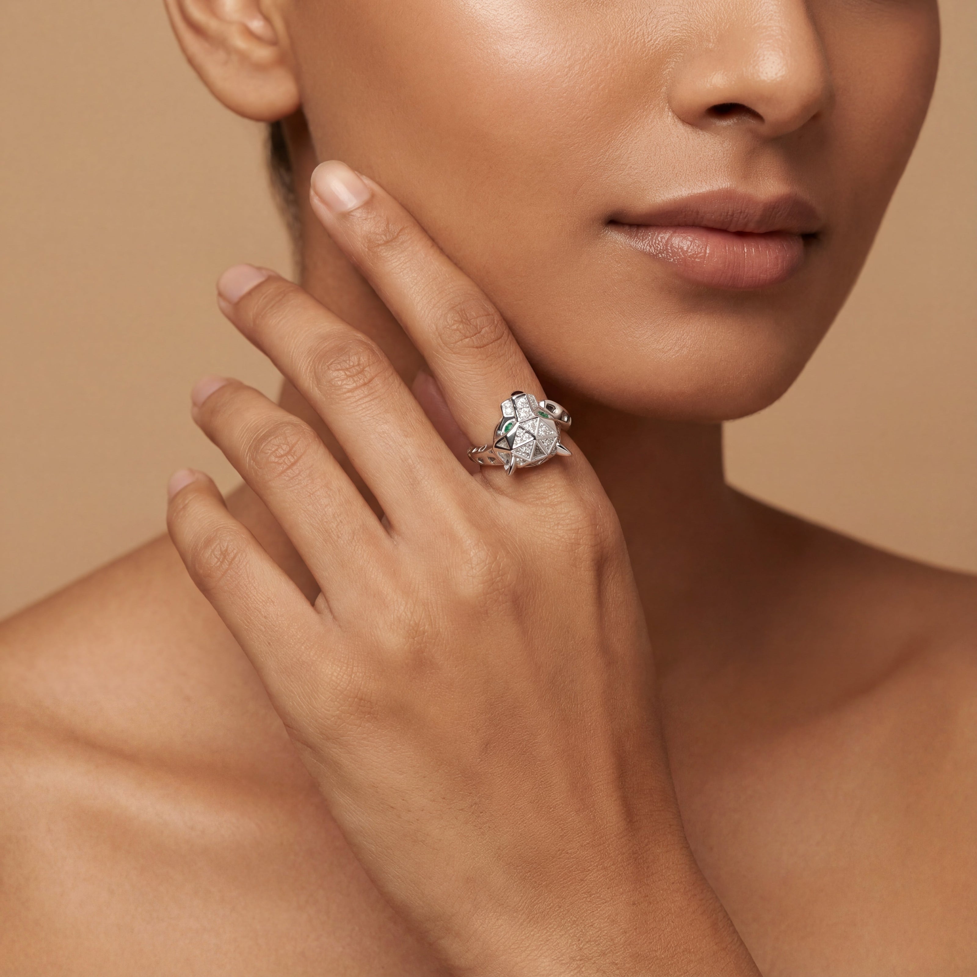 Emerald Panther Heirloom Ring