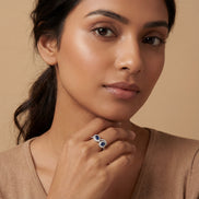 Sapphire Twin Halo Ring