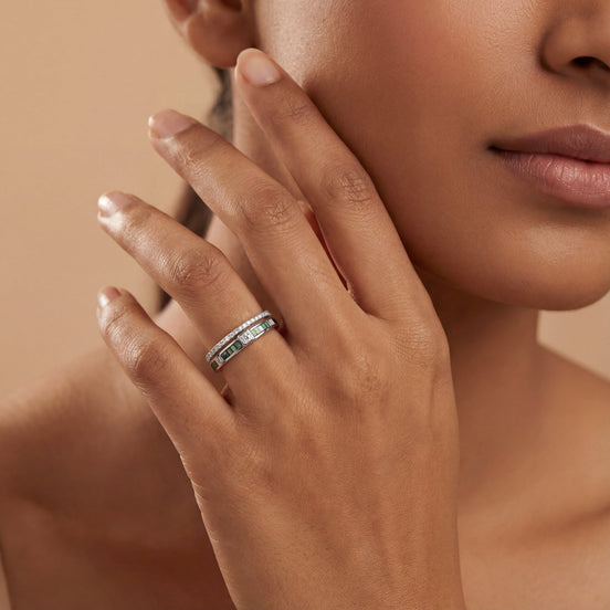 Mother-of-Pearl Diamond Band