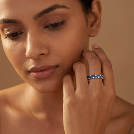 Azure Eternity Symphony Ring