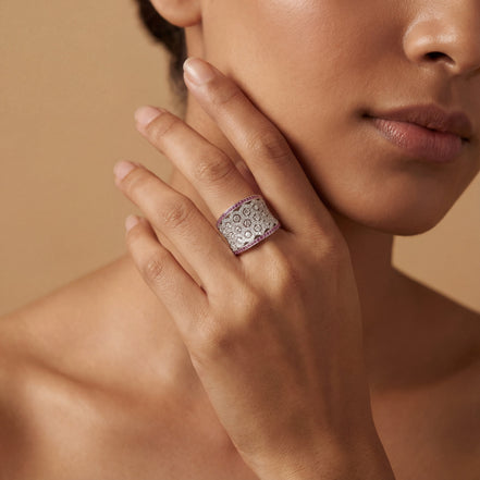 Ruby Pavé Dome Ring