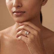 Dual Halo Pear Elegance Ring