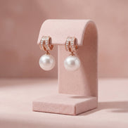 Classic Pearl Drop Diamond Earrings