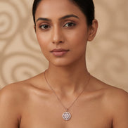 Radiant Bloom Diamond Disc Necklace