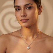 Serene Heart Pearl-Inspired Pendant Necklace