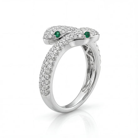 Emerald Serpent Icon Ring