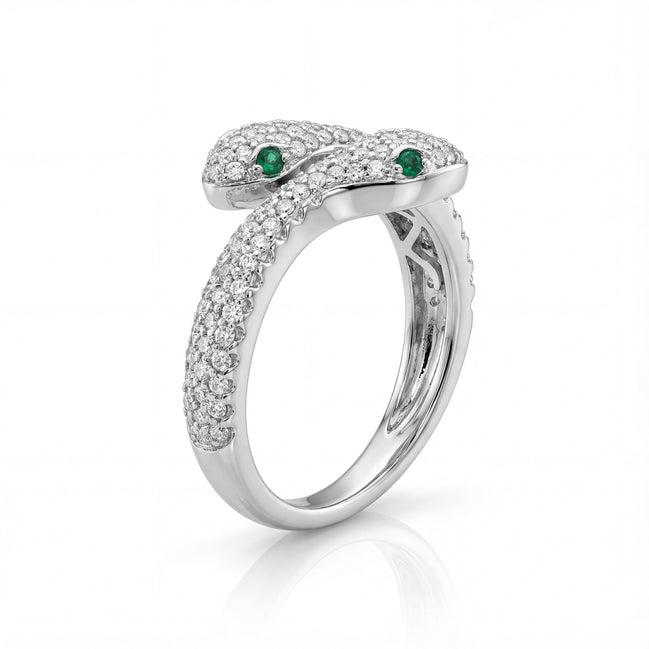 Emerald Serpent Icon Ring