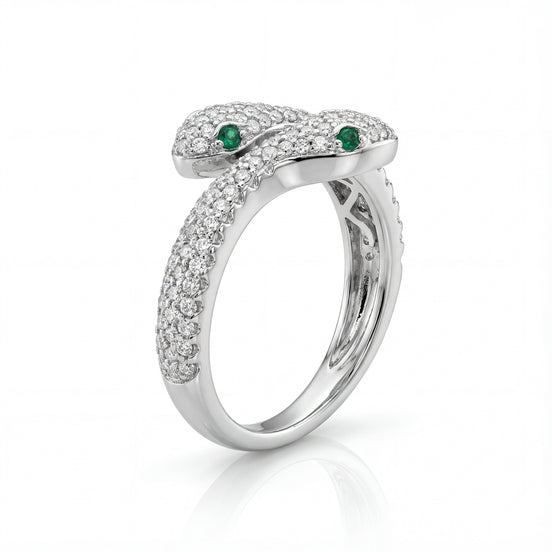 Emerald Serpent Icon Ring
