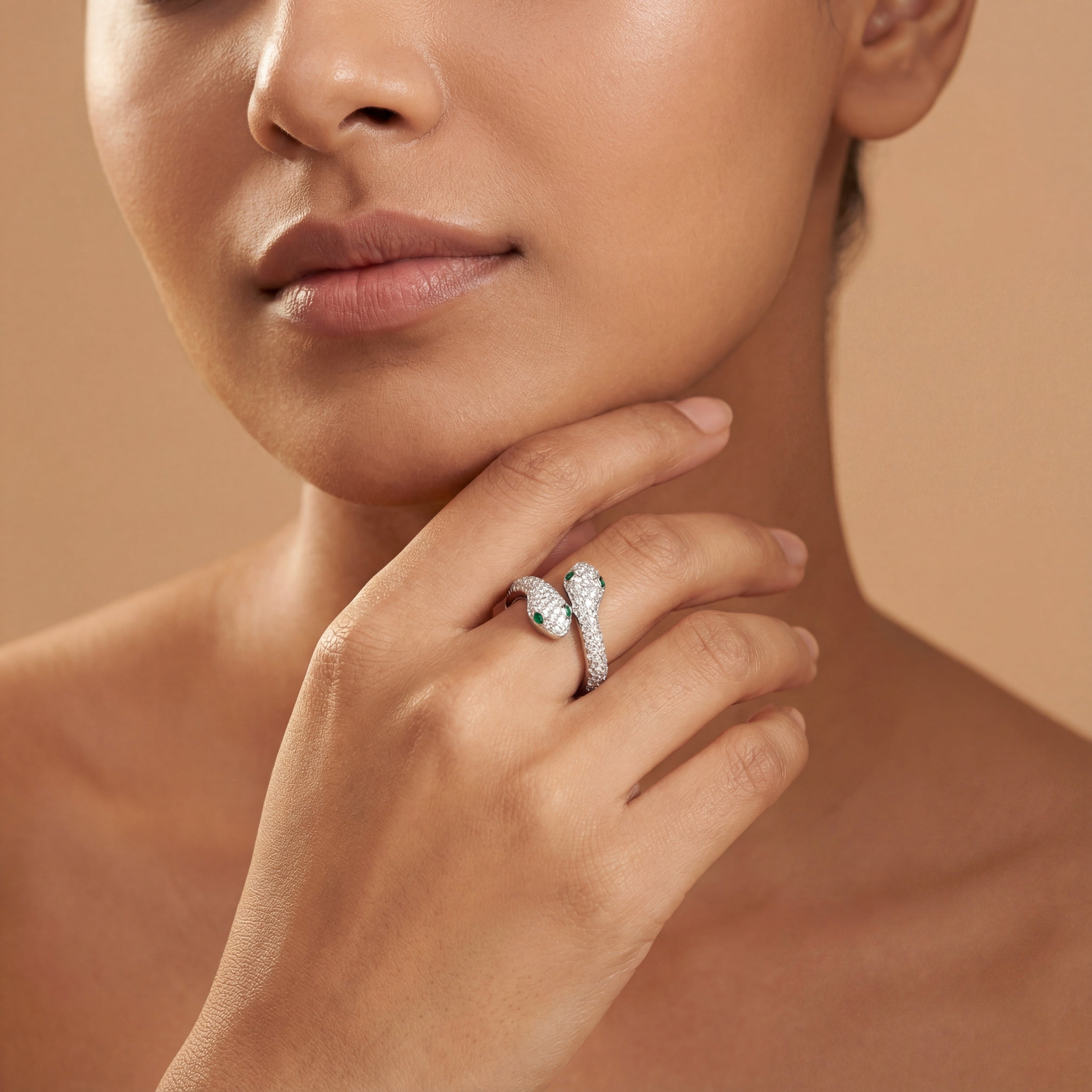 Emerald Serpent Icon Ring