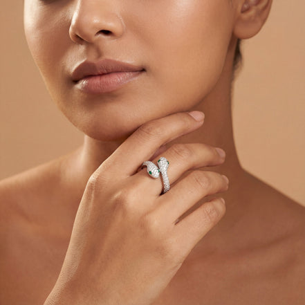 Emerald Serpent Icon Ring
