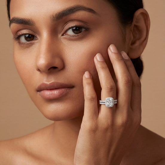 Twin Halo Duo Engagement Ring