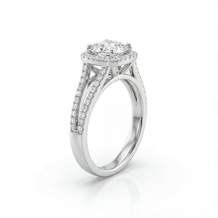 Regal Halo Solitaire Ring