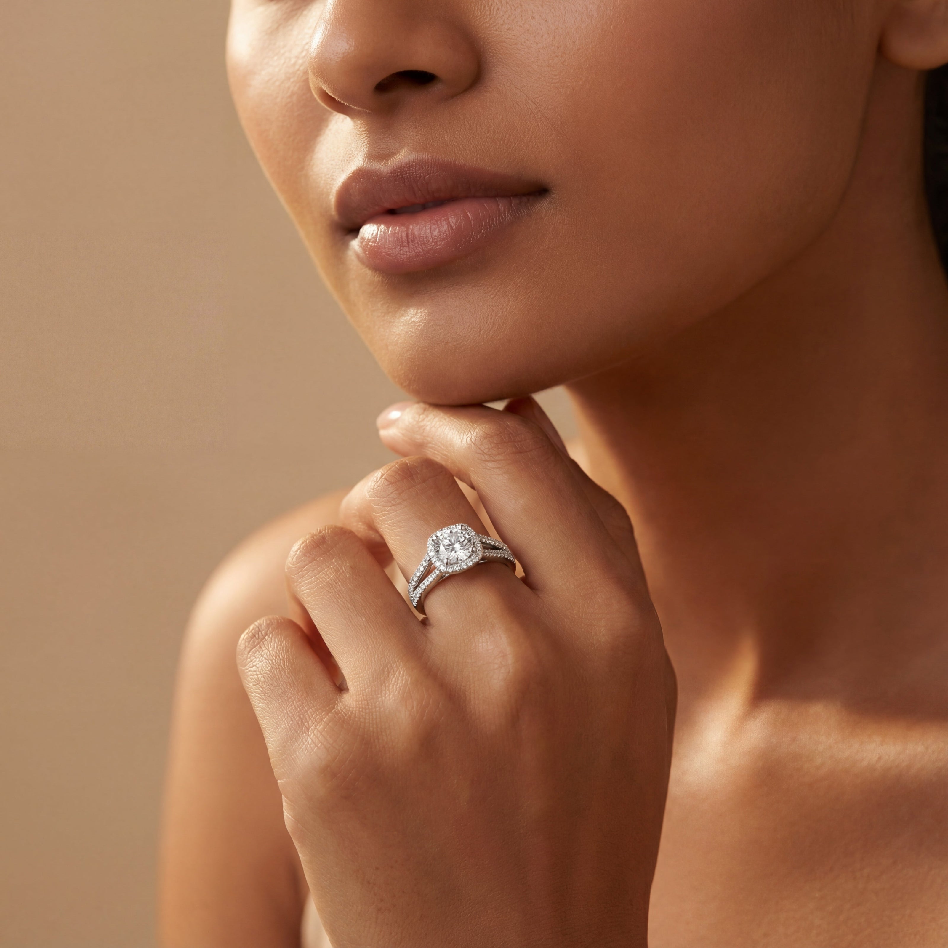 Regal Halo Solitaire Ring